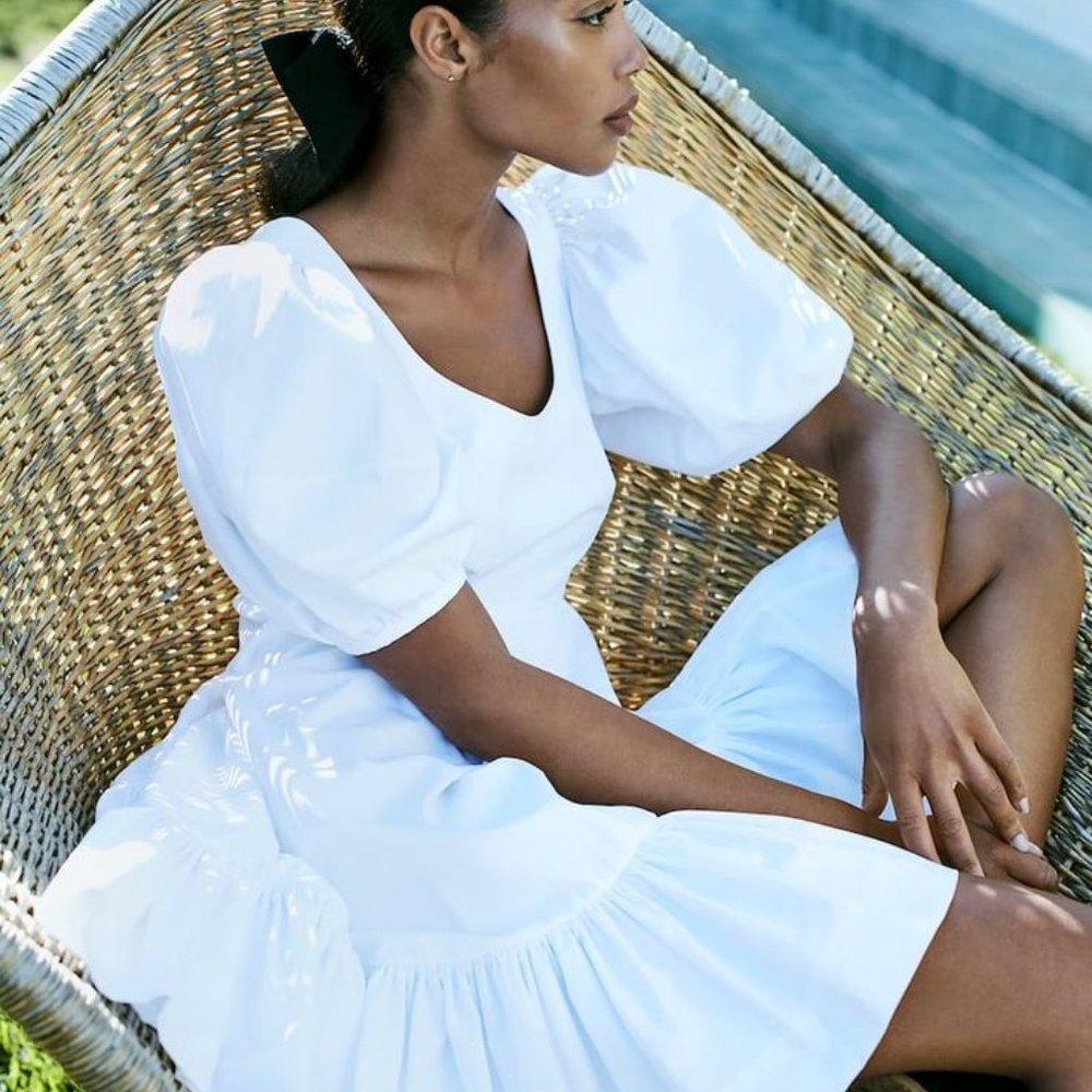 ALEXANDER MCQUEEN Tiered cotton-poplin white dress -  EU 40 / US 4